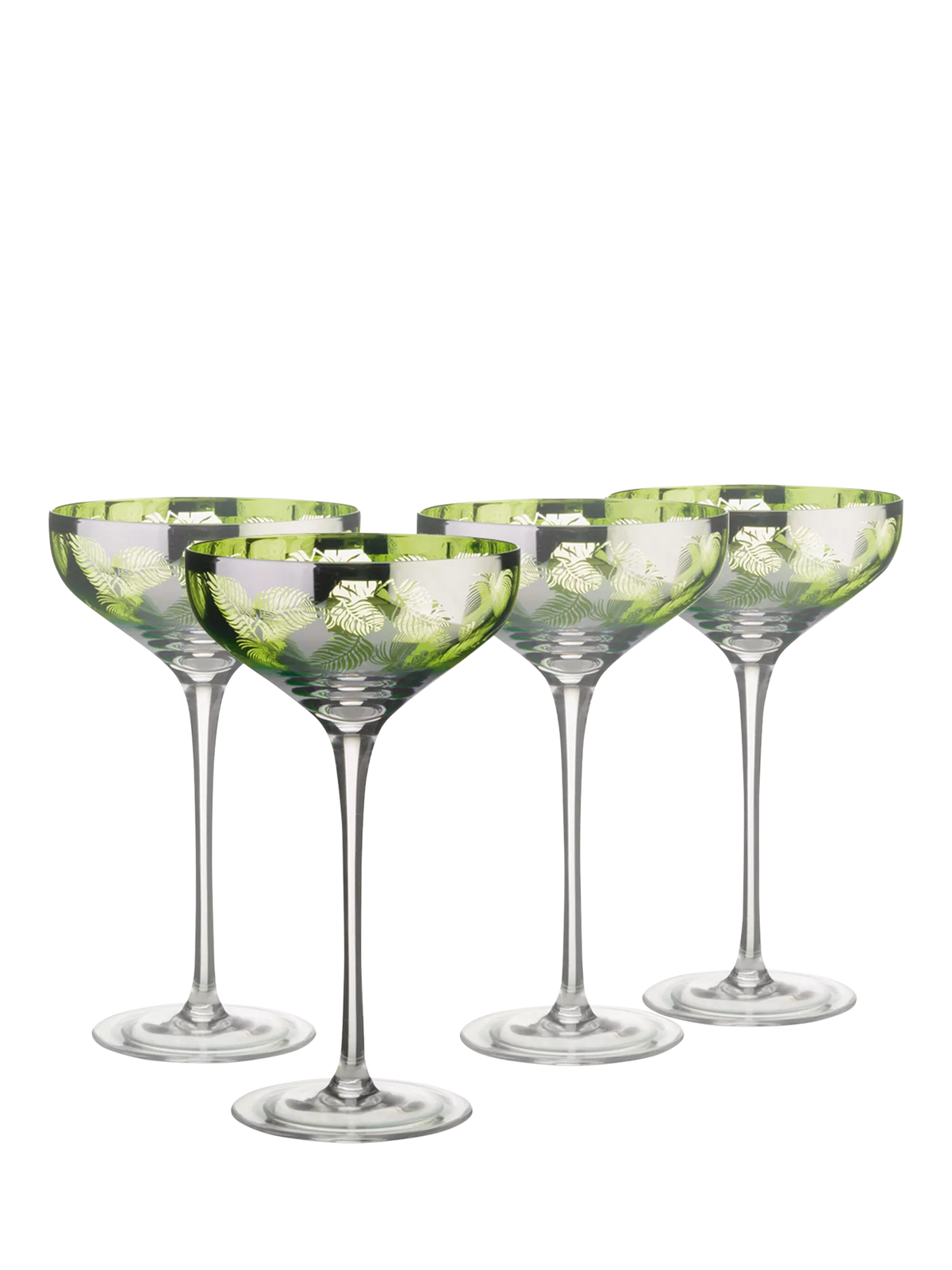 Artland tropical leaves coupe cocktail glasses set of 2, UK version