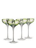 Artland tropical leaves coupe cocktail glasses set of 2, UK version