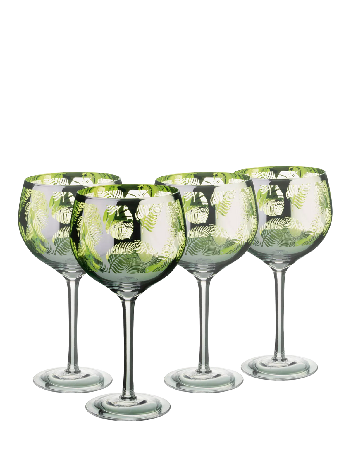 Artland Tropical Leaves gin cocktail glasses set of 4 700ml, UK version