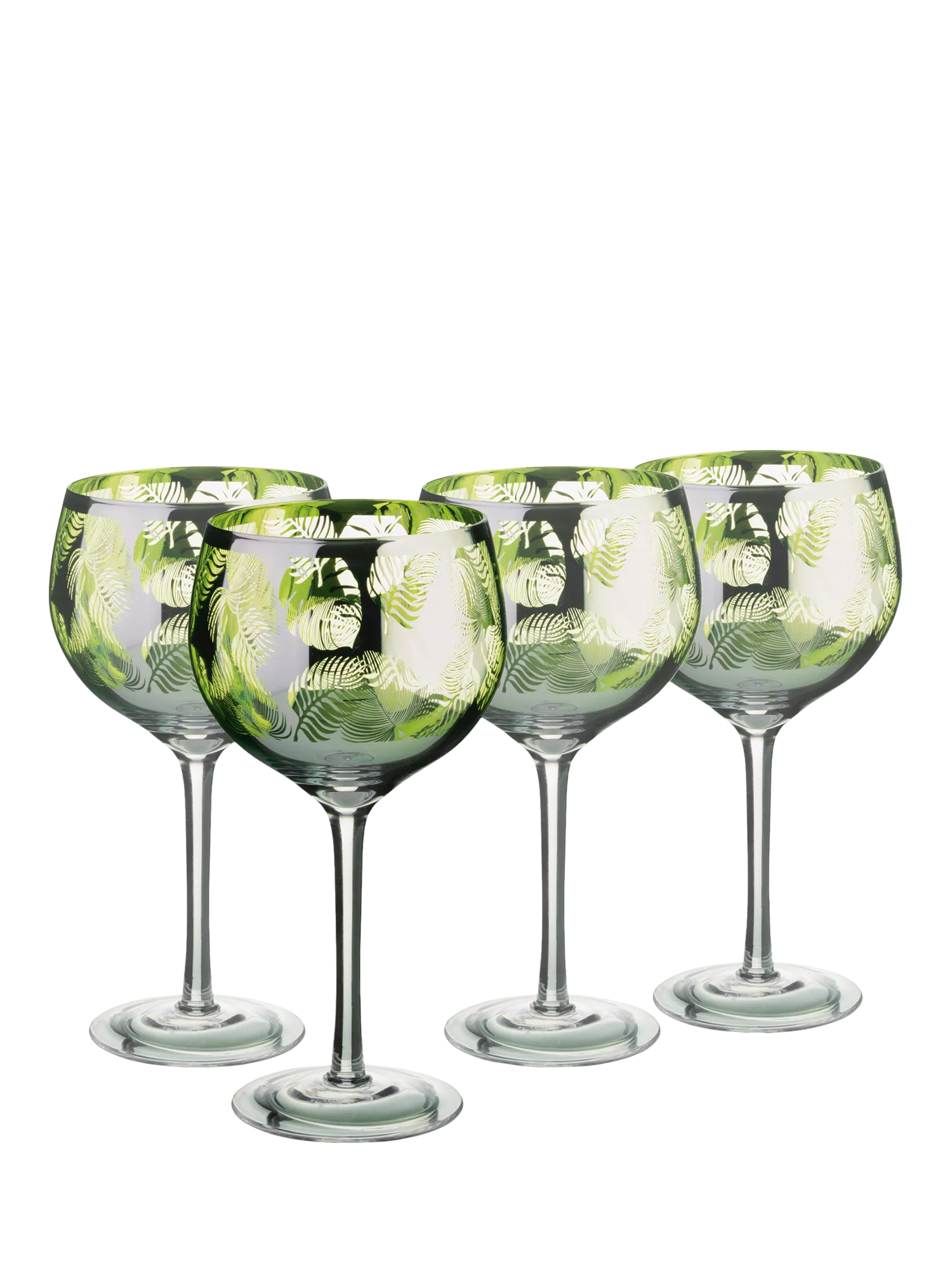 Artland Tropical Leaves gin cocktail glasses set of 4 700ml, UK version