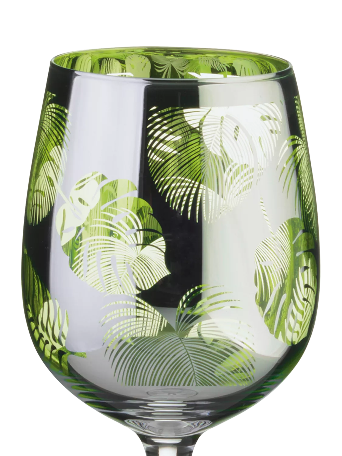 Artland tropical leaves electroplated wine glasses 500ml - British product