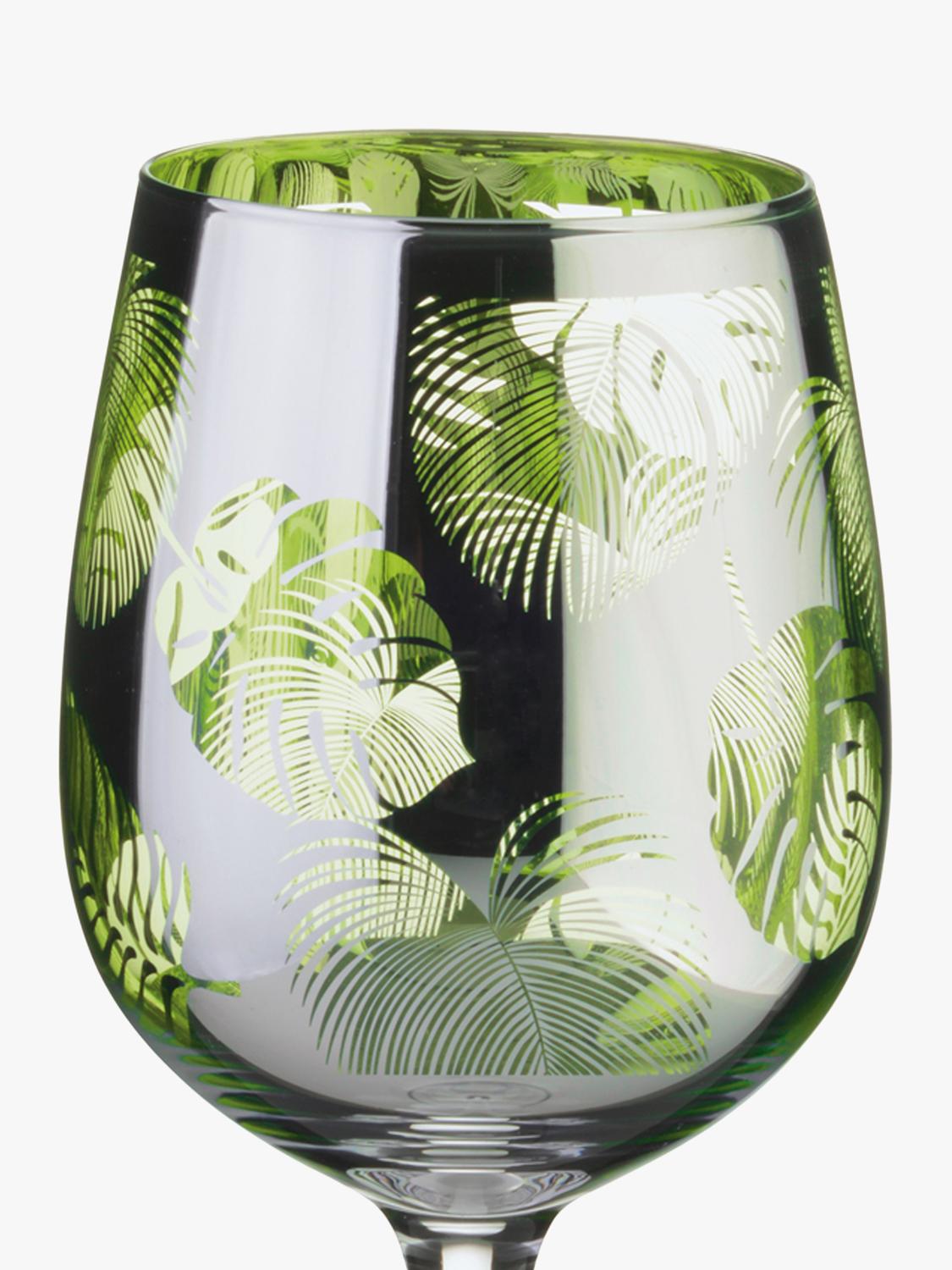Artland tropical leaves electroplated wine glasses 500ml - British product