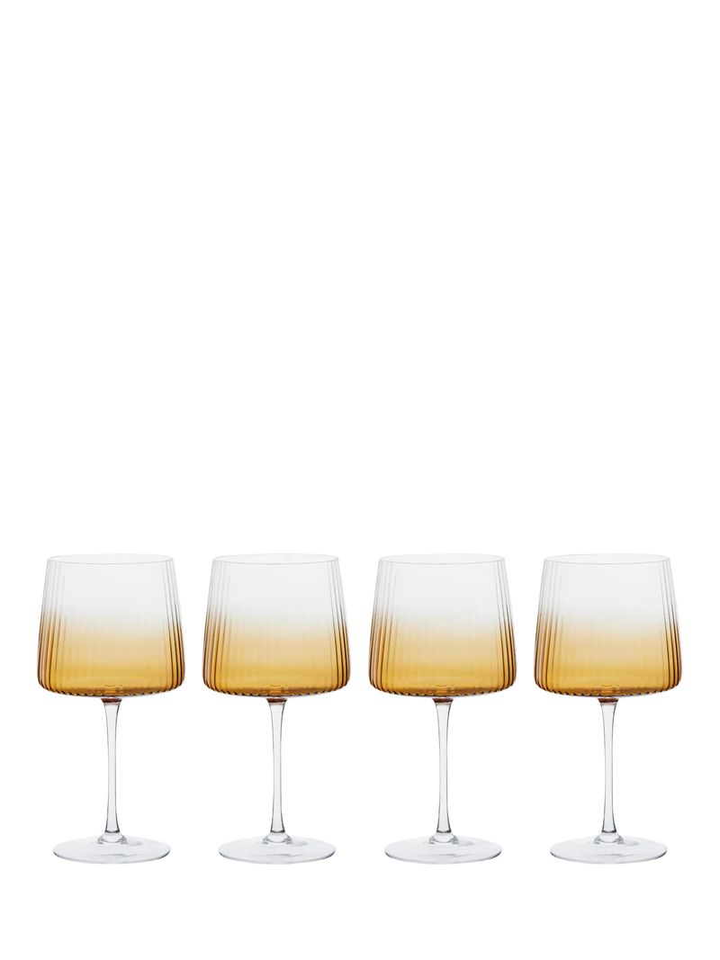 Anton Studio Designs Empire gin glasses 700ml amber set of 4, imported from the UK