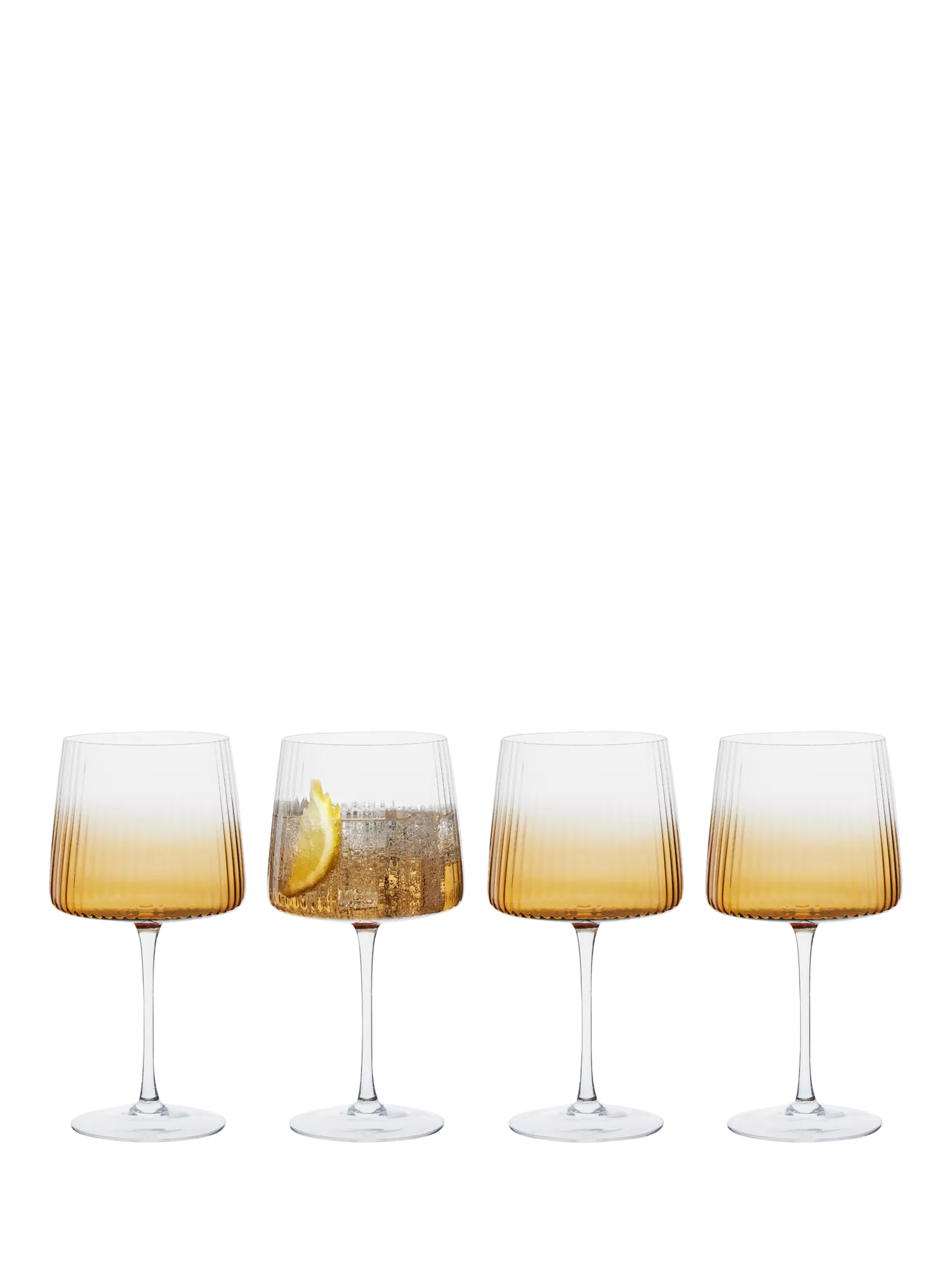 Anton Studio Designs Empire gin glasses 700ml amber set of 4, imported from the UK