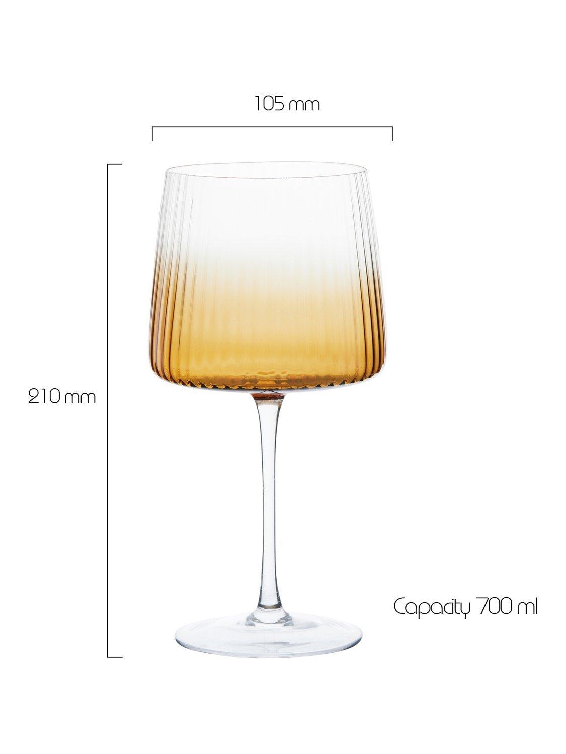 Anton Studio Designs Empire gin glasses 700ml amber set of 4, imported from the UK