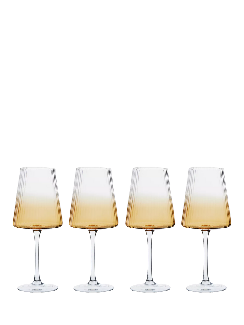 Anton Studio Designs Empire wine glasses amber set of 4, imported from the UK