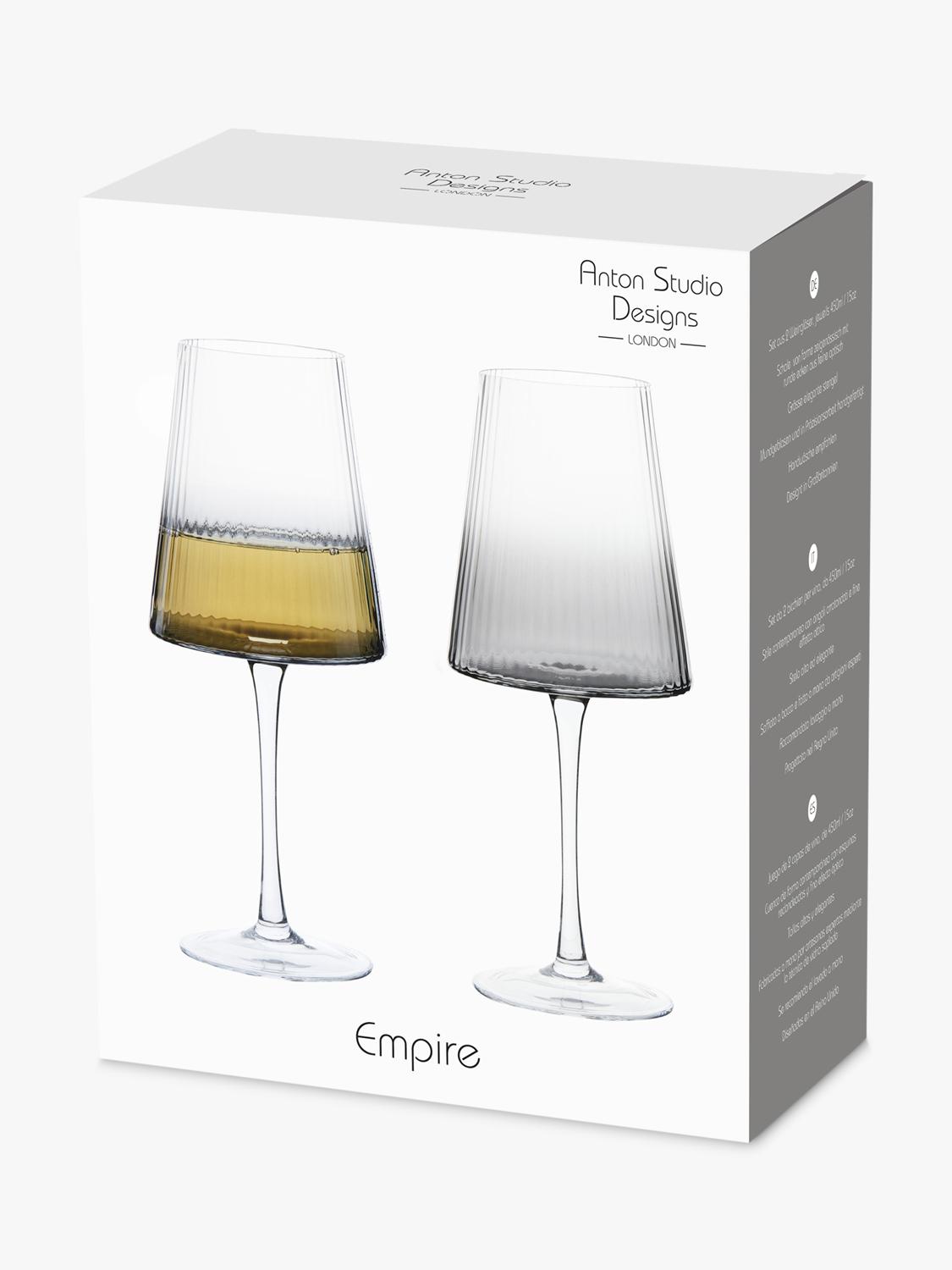 Anton Studio Designs Empire wine glasses smoke set of 4, UK version