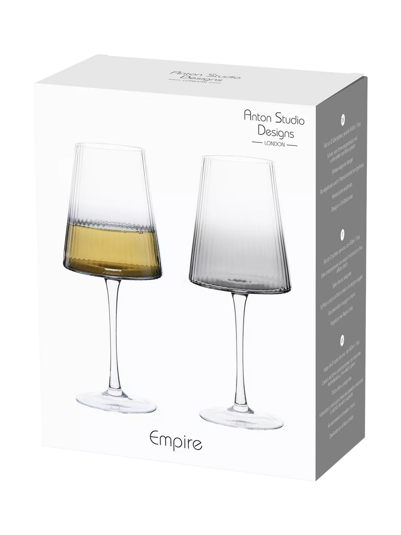 Anton Studio Designs Empire wine glasses smoke set of 4, UK version