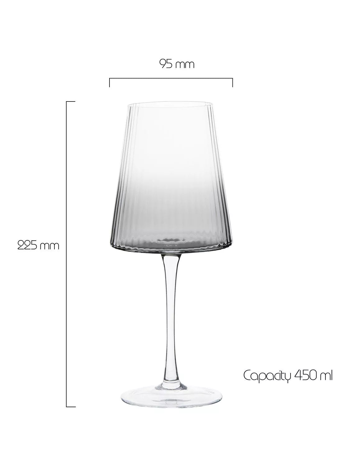 Anton Studio Designs Empire wine glasses smoke set of 4, UK version