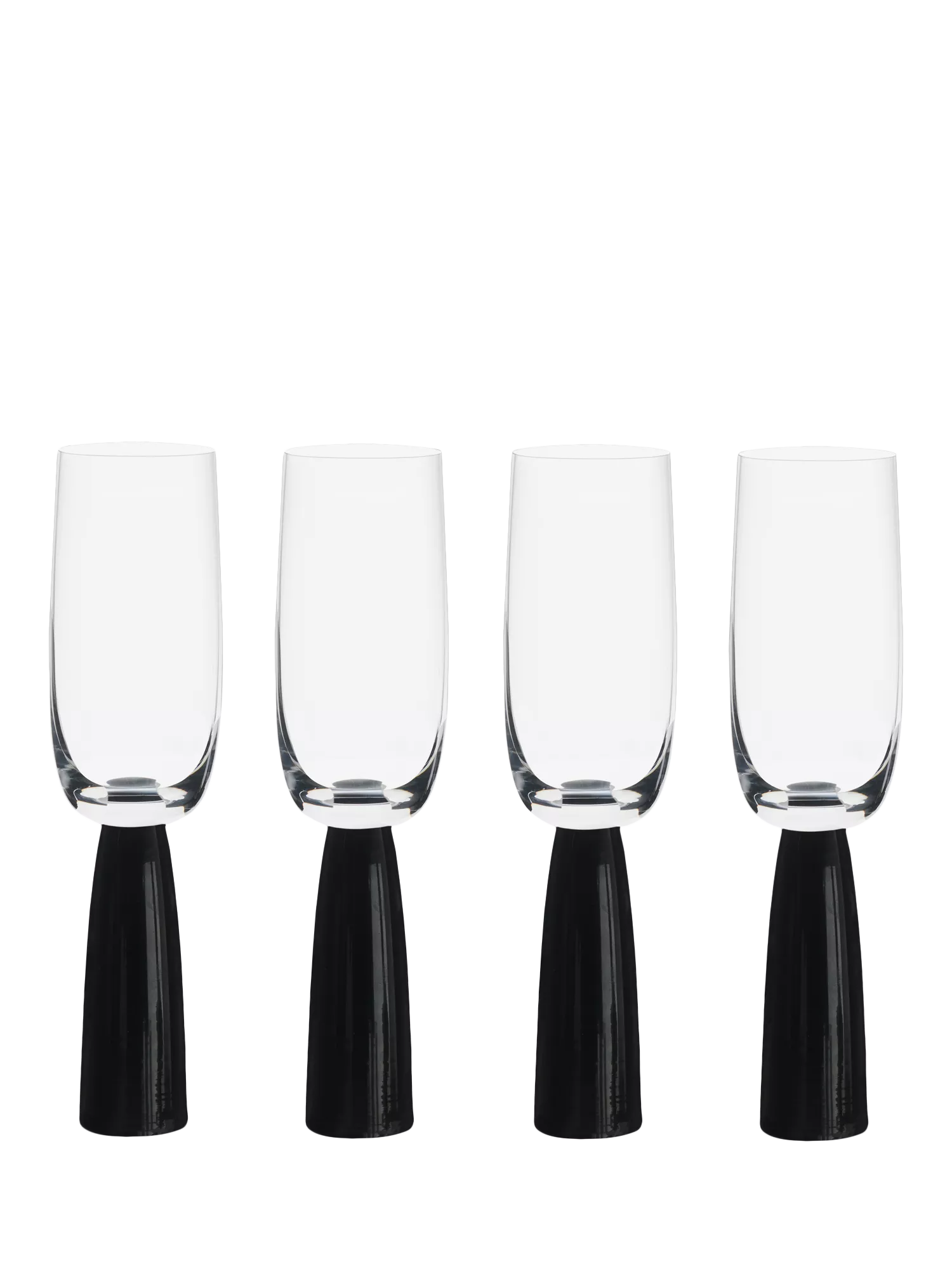 Anton Studio Designs Oslo champagne flutes set of 4 black, UK version