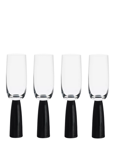 John Lewis Anton Studio Designs Oslo Glass Champagne Flute, Pair, Black, 200ml- Buy online at McGrocer