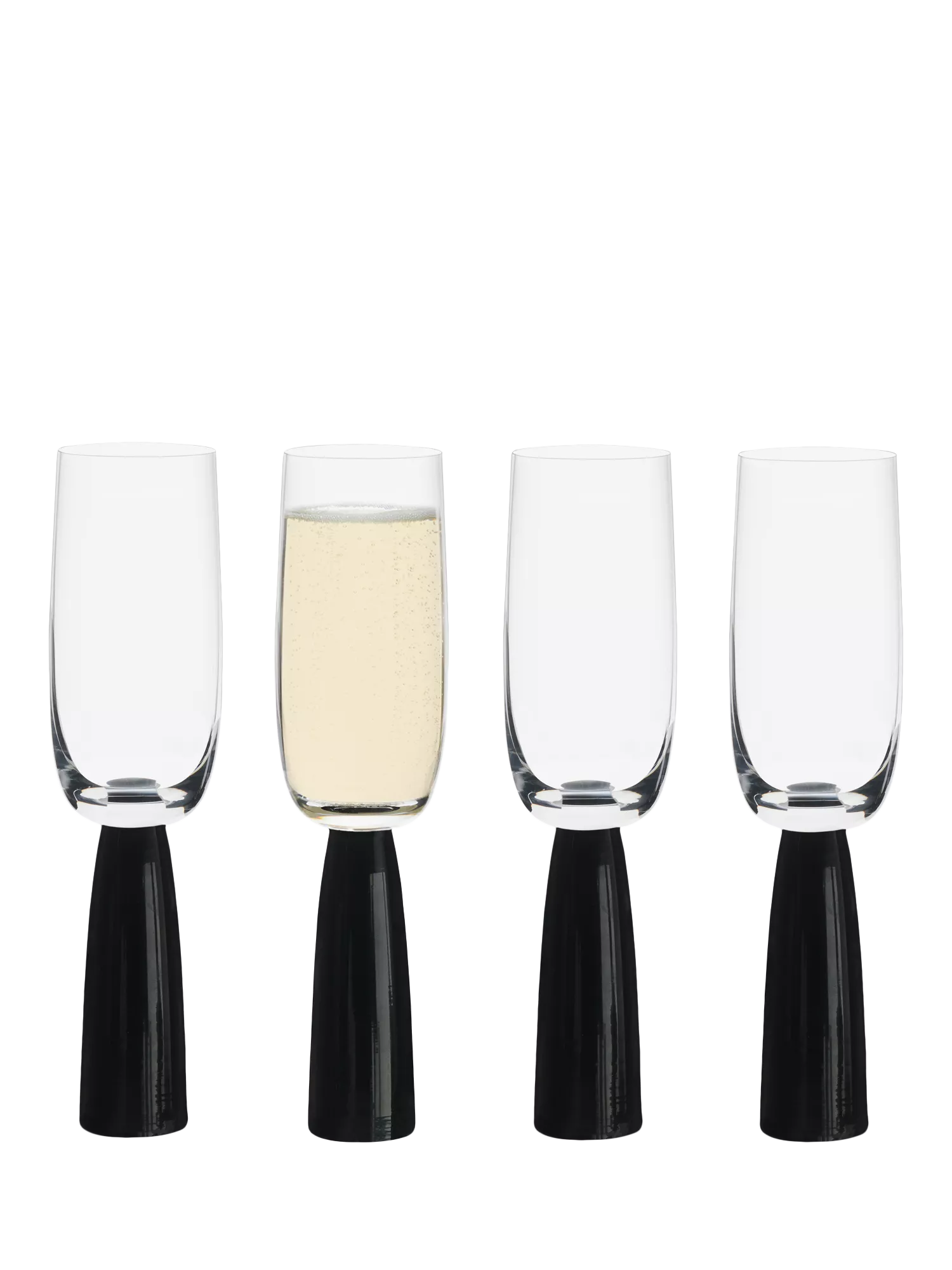 Anton Studio Designs Oslo champagne flutes set of 4 black, UK version