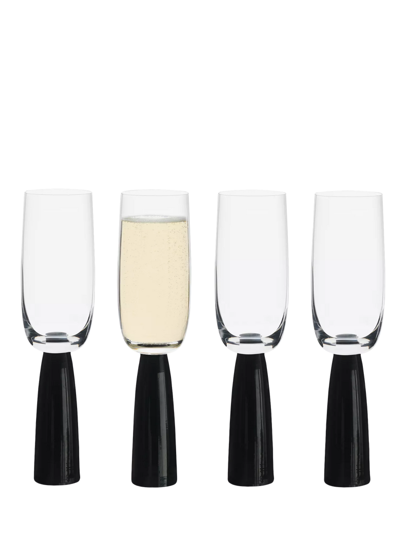 Anton Studio Designs Oslo champagne flutes set of 4 black, UK version