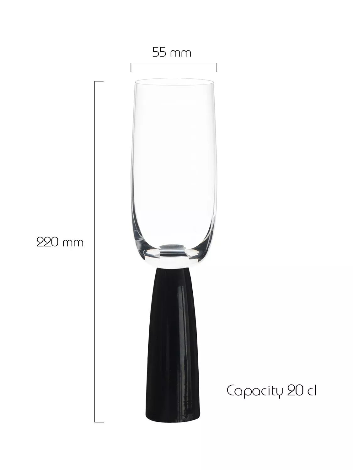 Anton Studio Designs Oslo champagne flutes set of 4 black, UK version