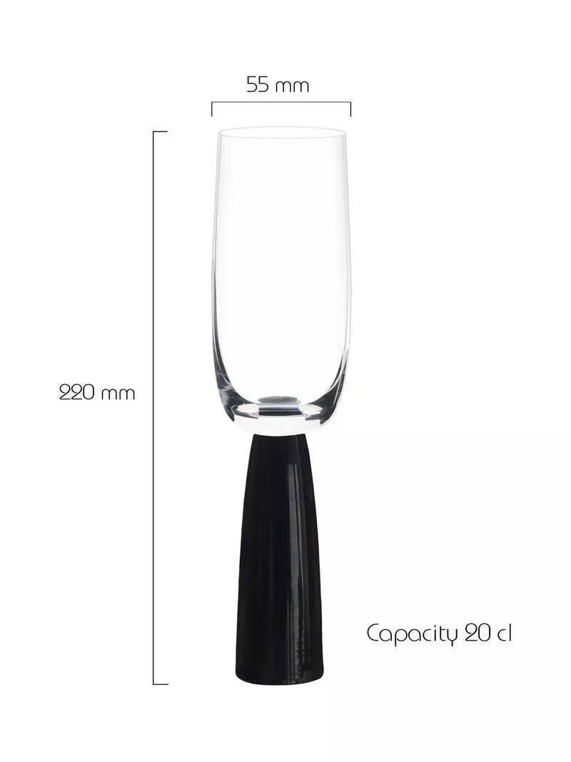 Anton Studio Designs Oslo champagne flutes set of 4 black, UK version