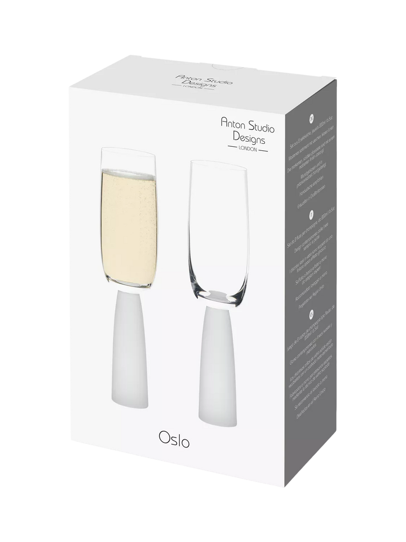 Anton Studio Designs Oslo Frost champagne flutes 200ml, imported from the UK