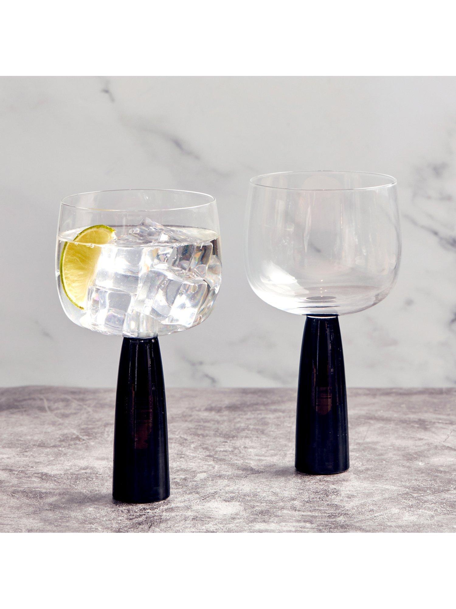 Anton Studio Designs Oslo gin glasses black stem 500ml - British product