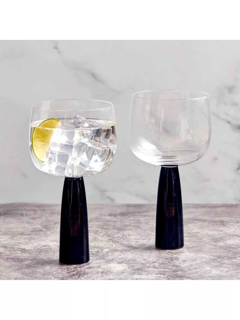 Anton Studio Designs Oslo gin glasses black stem 500ml - British product