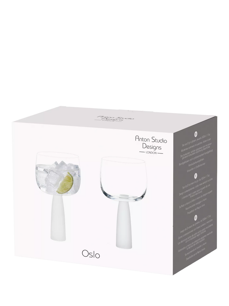 Anton Studio Designs Oslo gin glasses frost set of 4 500ml, UK version