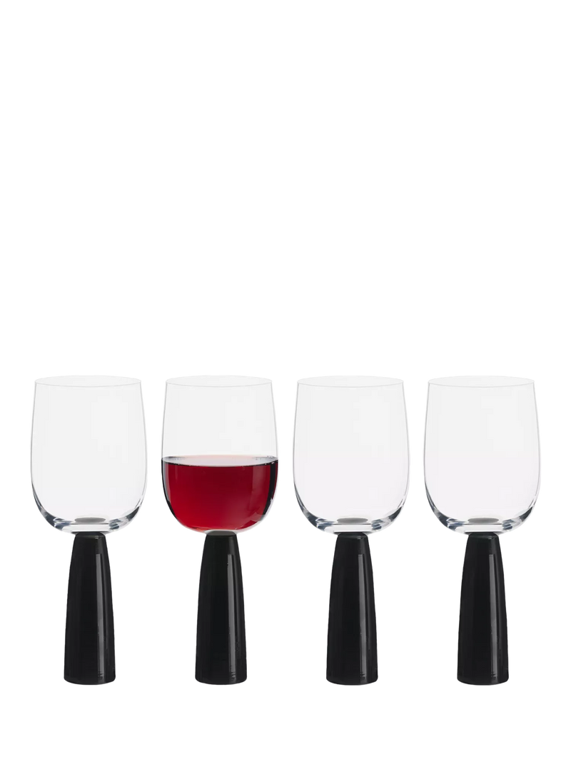 Anton Studio Oslo wine glass set 300ml black, imported from the UK