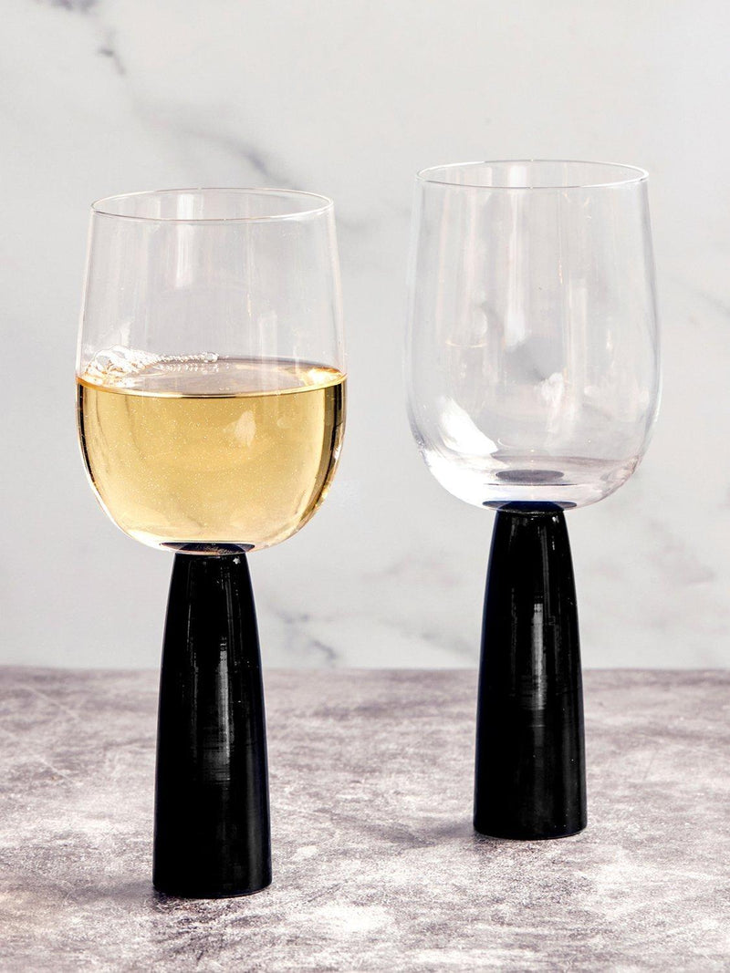 Anton Studio Oslo wine glass set 300ml black, imported from the UK