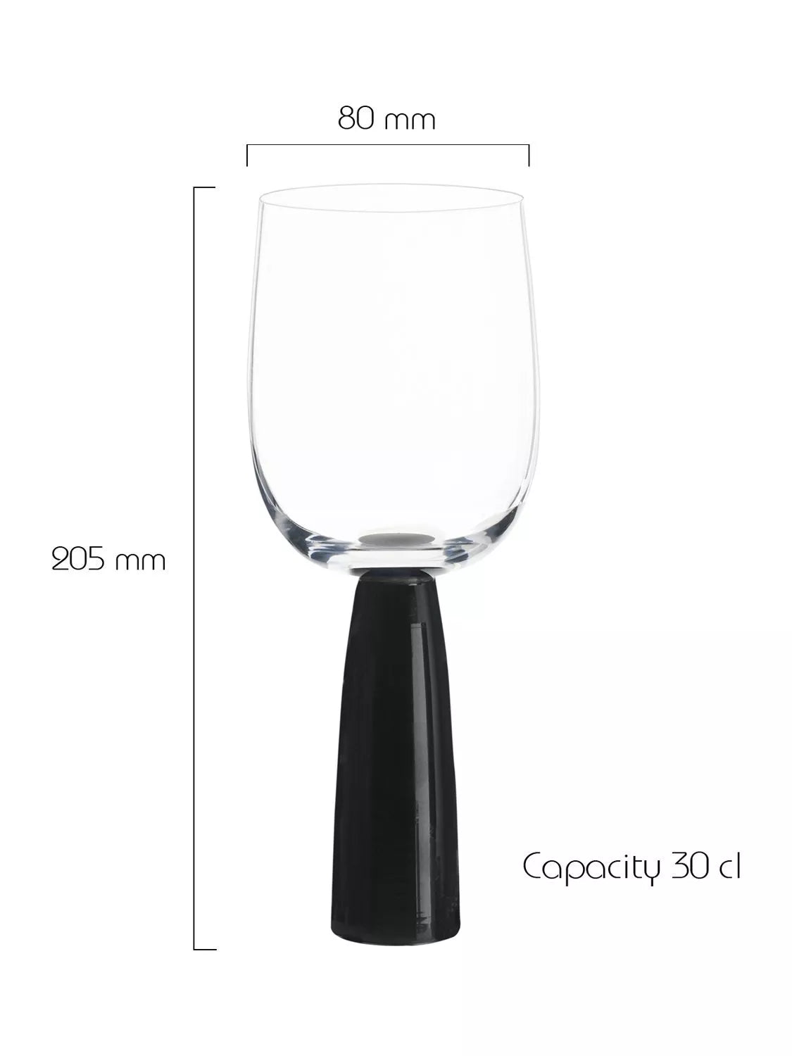 Anton Studio Oslo wine glass set 300ml black, imported from the UK