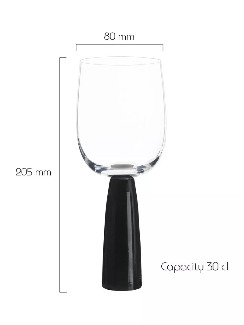 Anton Studio Oslo wine glass set 300ml black, imported from the UK