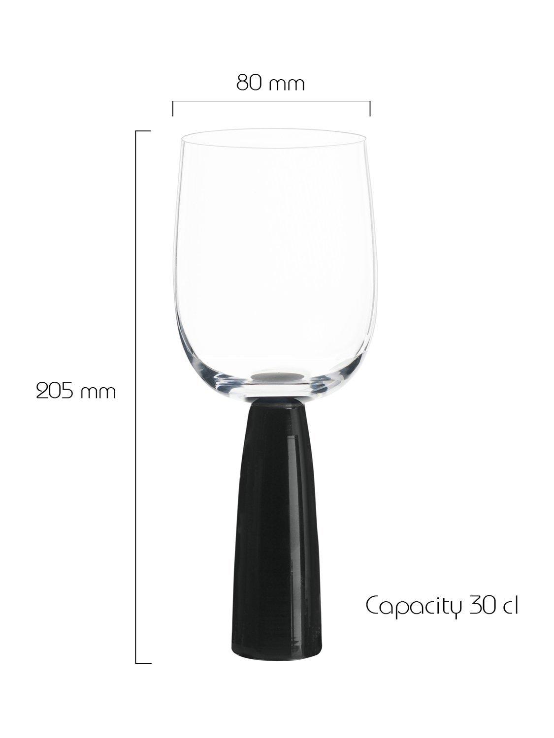 Anton Studio Oslo wine glass set 300ml black, imported from the UK