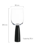 Anton Studio Oslo wine glass set 300ml black, imported from the UK