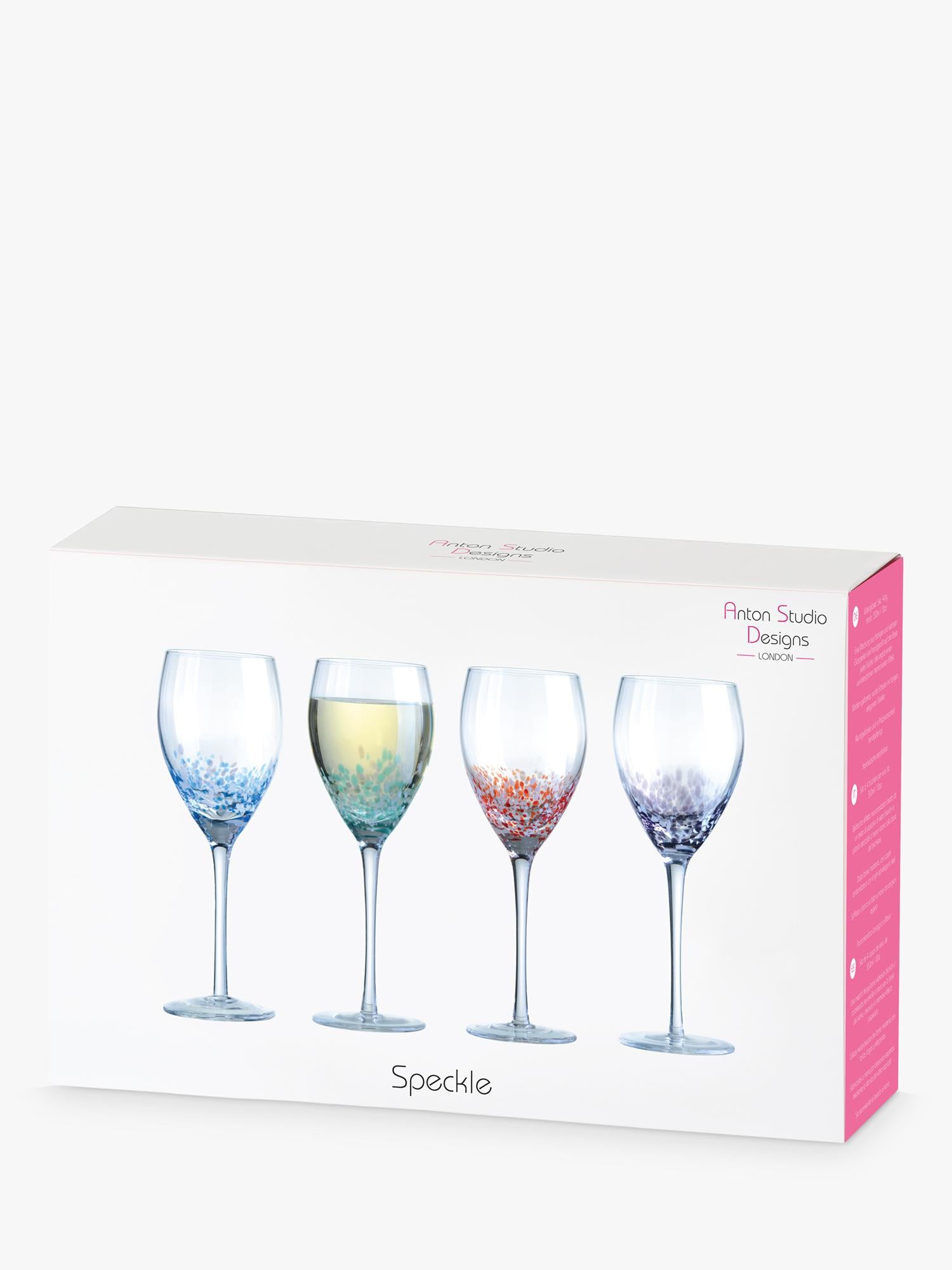 Anton Studio Designs speckle wine glasses set of 4 350ml - British product