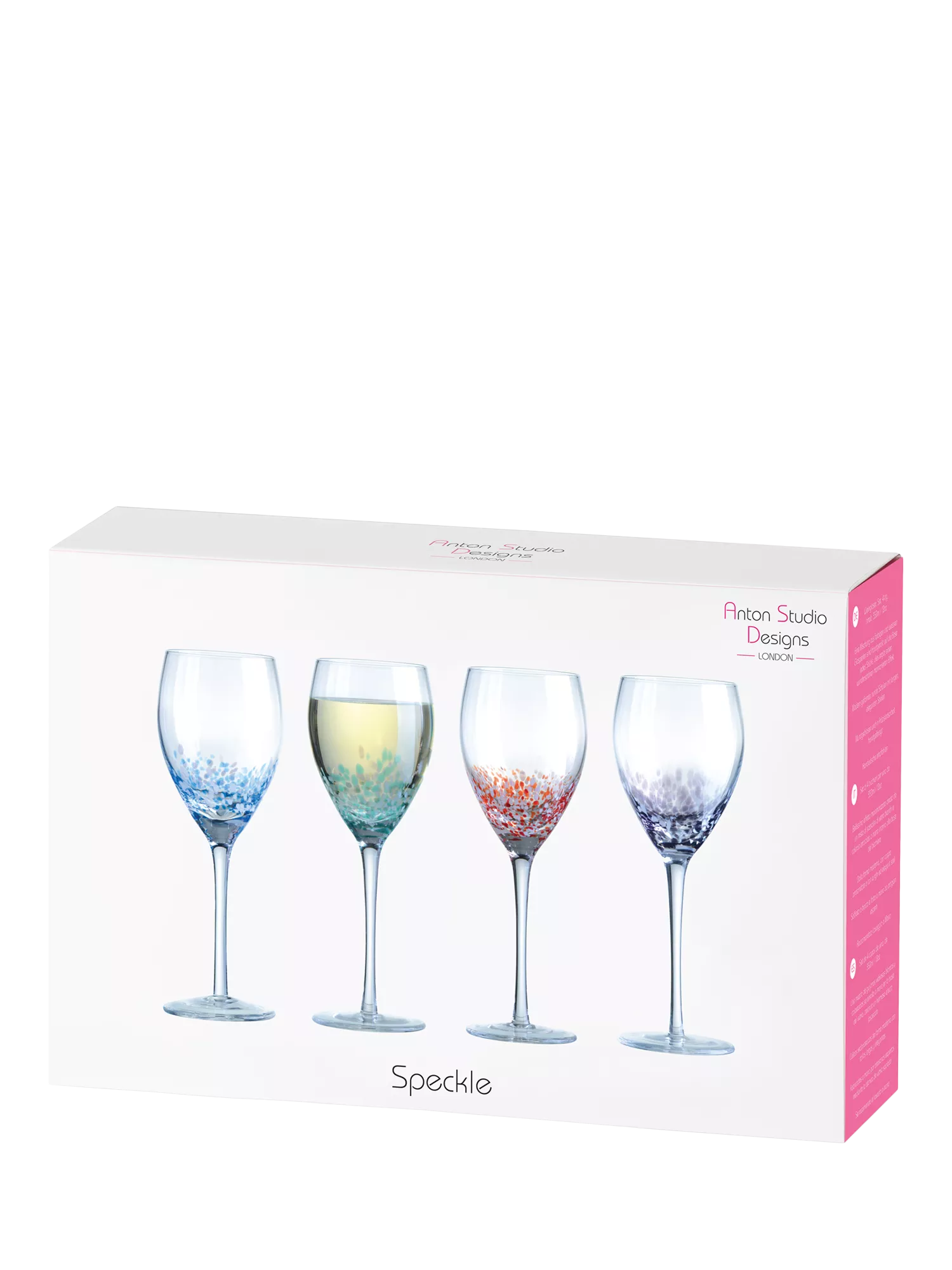 Anton Studio Designs speckle wine glasses set of 4 350ml - British product