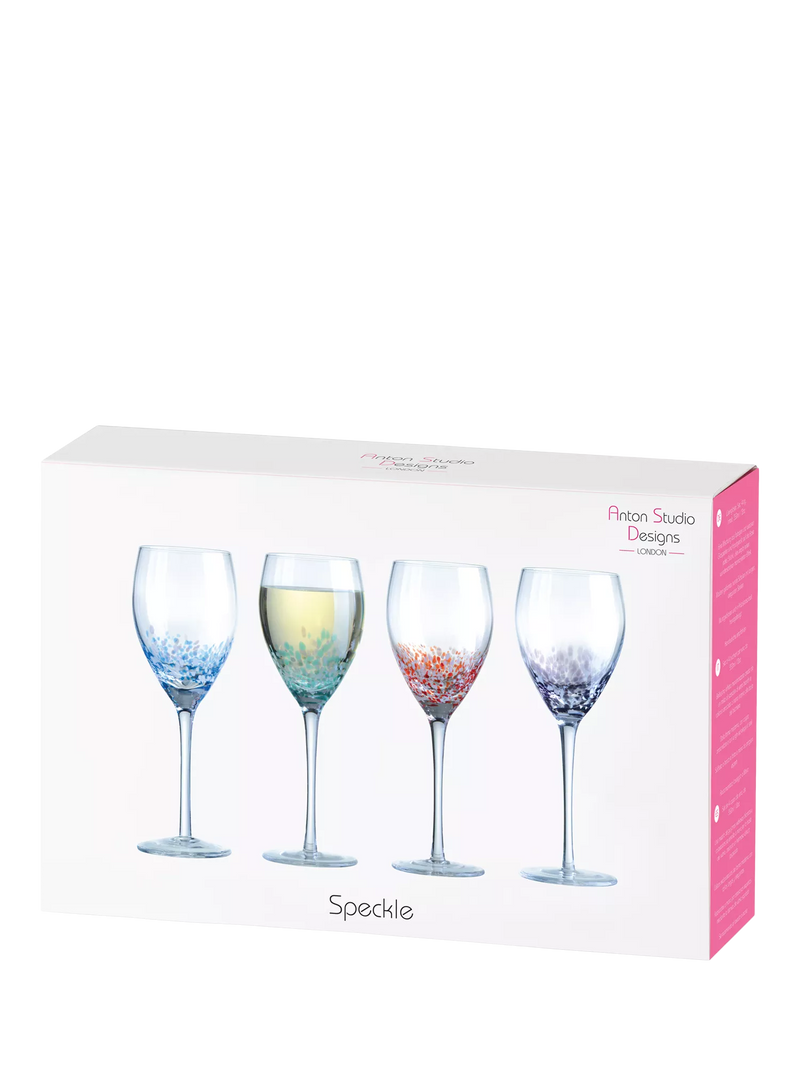 Anton Studio Designs speckle wine glasses set of 4 350ml - British product