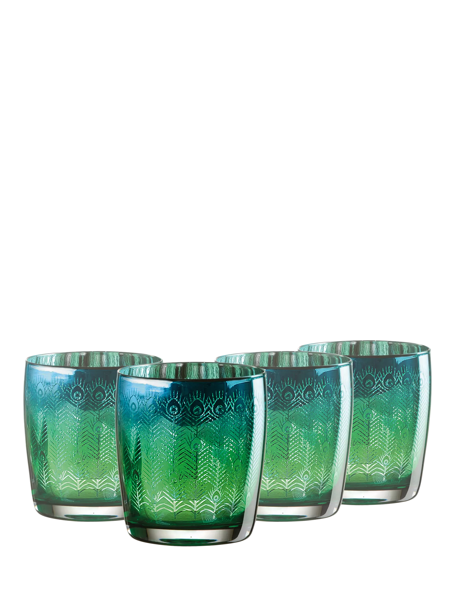 Artland peacock electroplated glass tumbler 450ml - British product