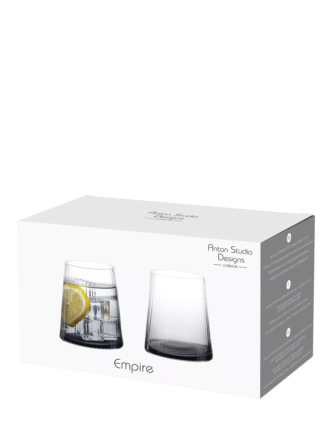 Anton Studio Designs Empire tumblers set of 4 smoke (British brand)