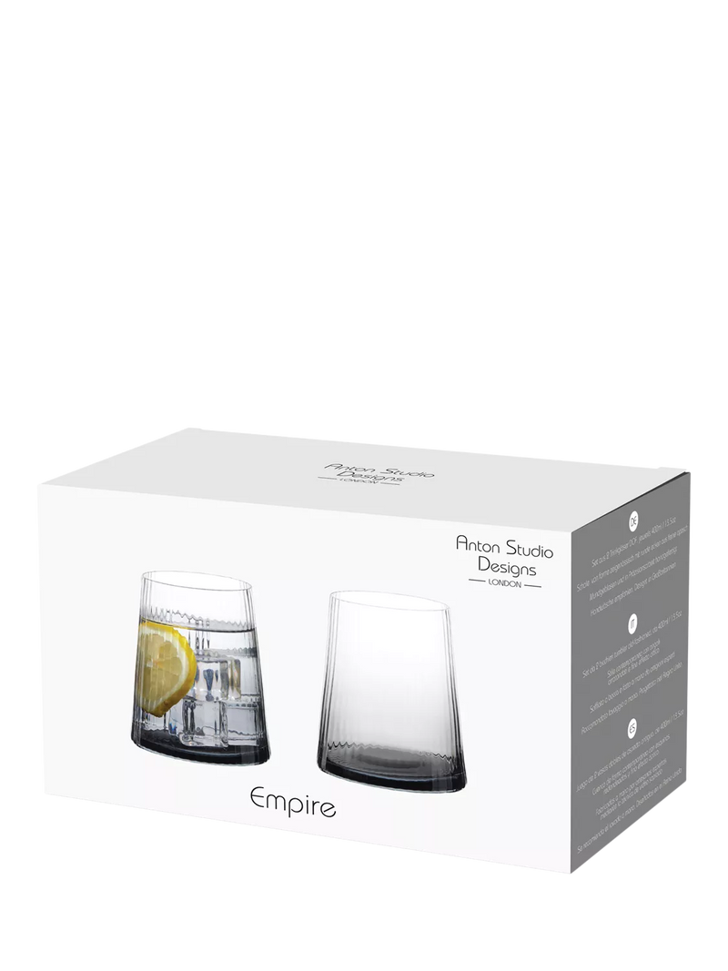 Anton Studio Designs Empire tumblers set of 4 smoke (British brand)