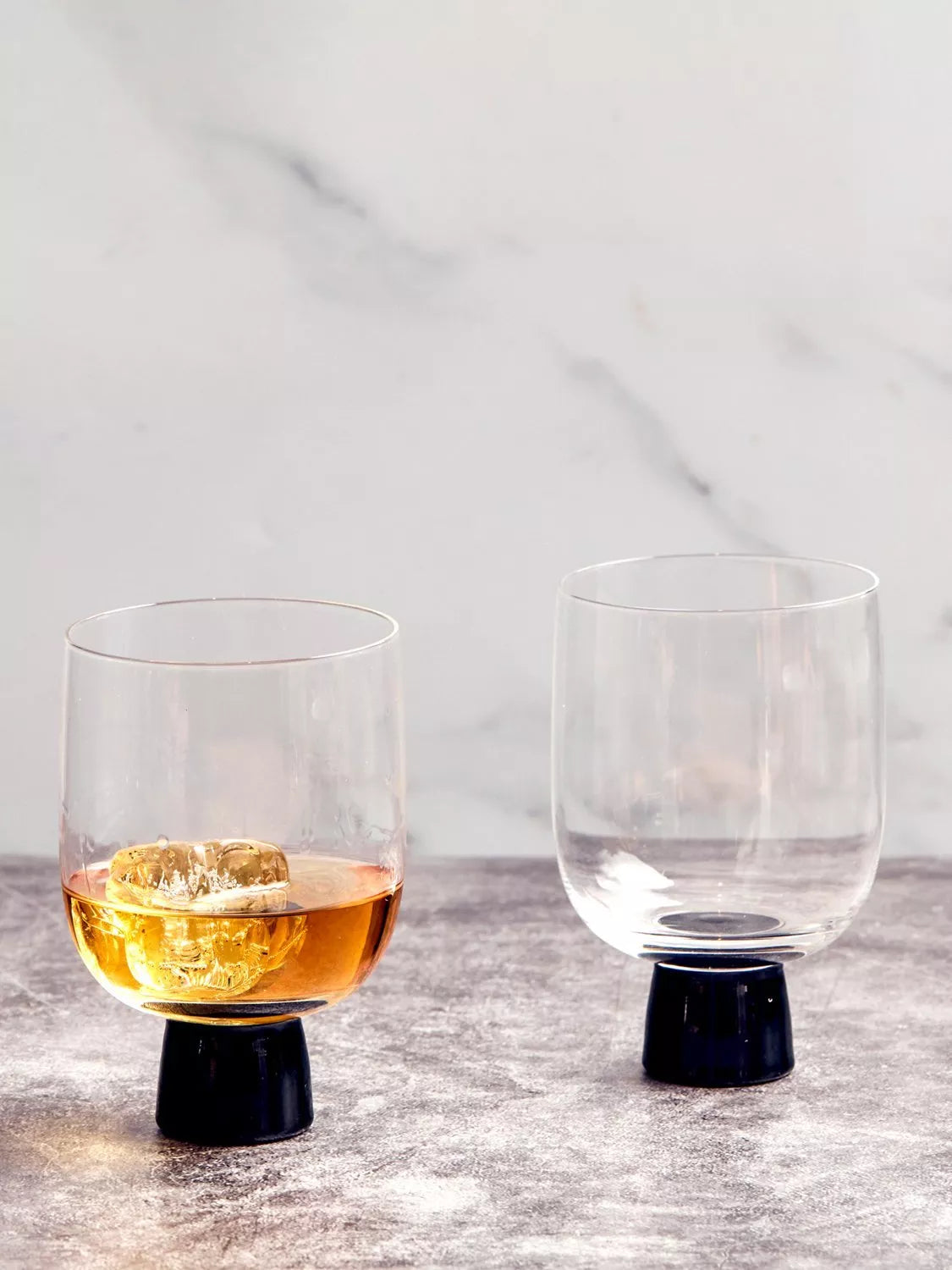 Anton Studio Designs black double old fashioned glass tumblers (British brand)