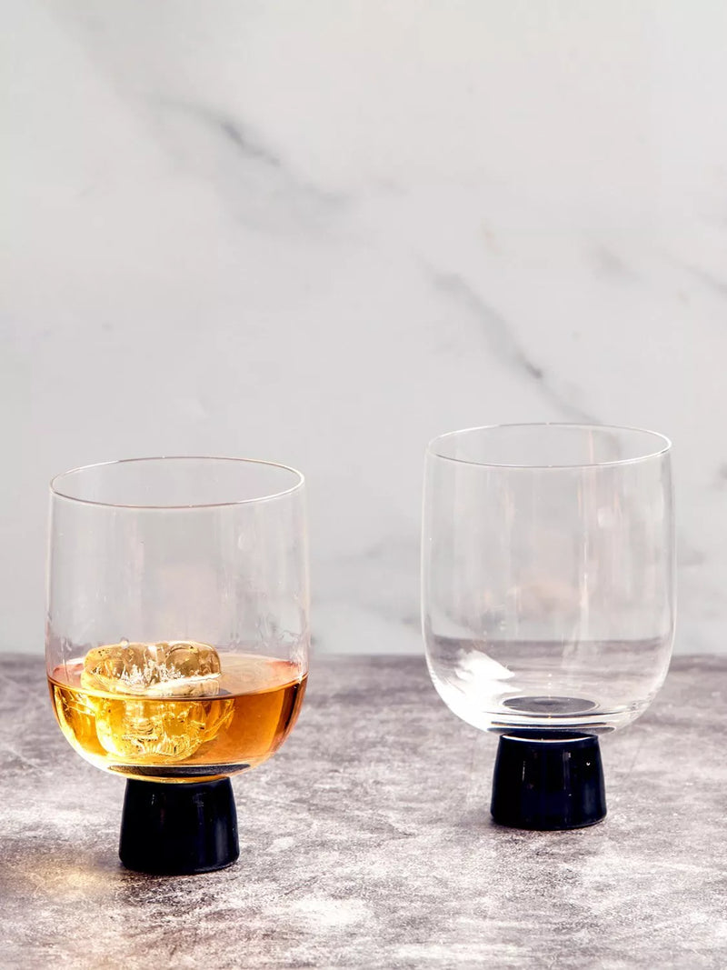 Anton Studio Designs black double old fashioned glass tumblers (British brand)