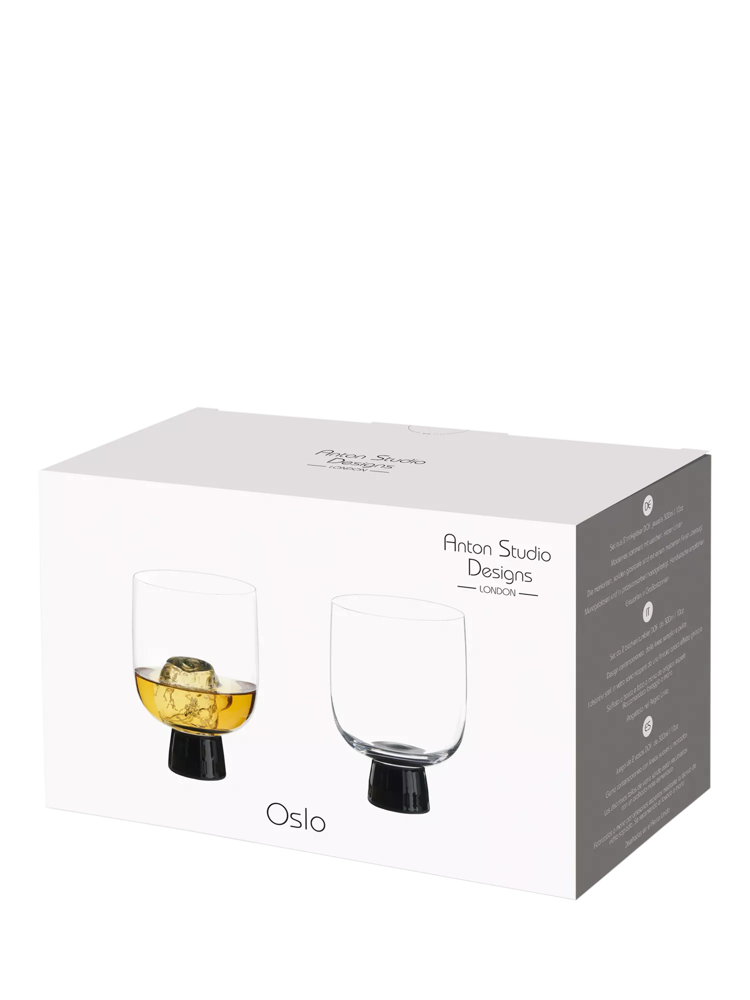 Anton Studio Designs black double old fashioned glass tumblers (British brand)