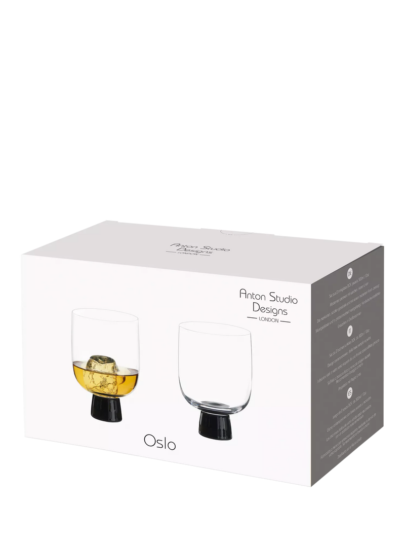 Anton Studio Designs black double old fashioned glass tumblers (British brand)