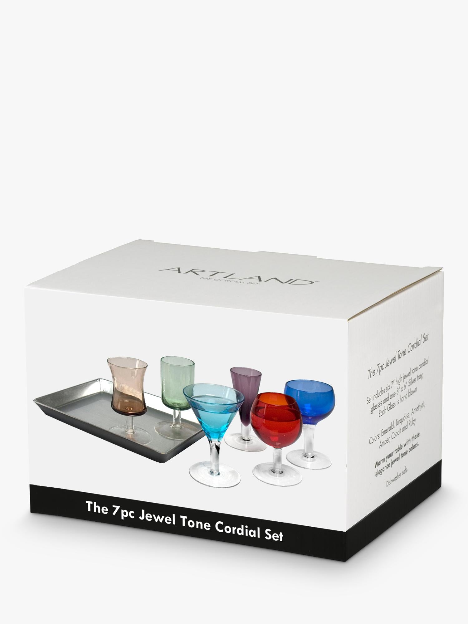 Artland jewel tone liqueur glass set 7 piece, UK version