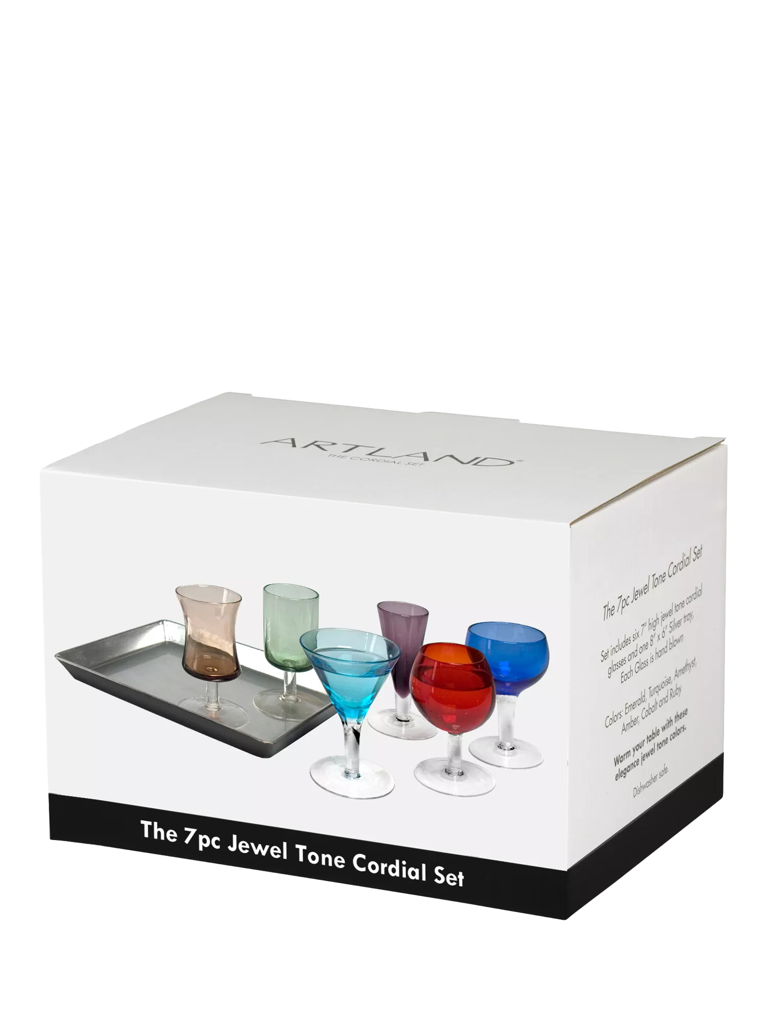 Artland jewel tone liqueur glass set 7 piece, UK version