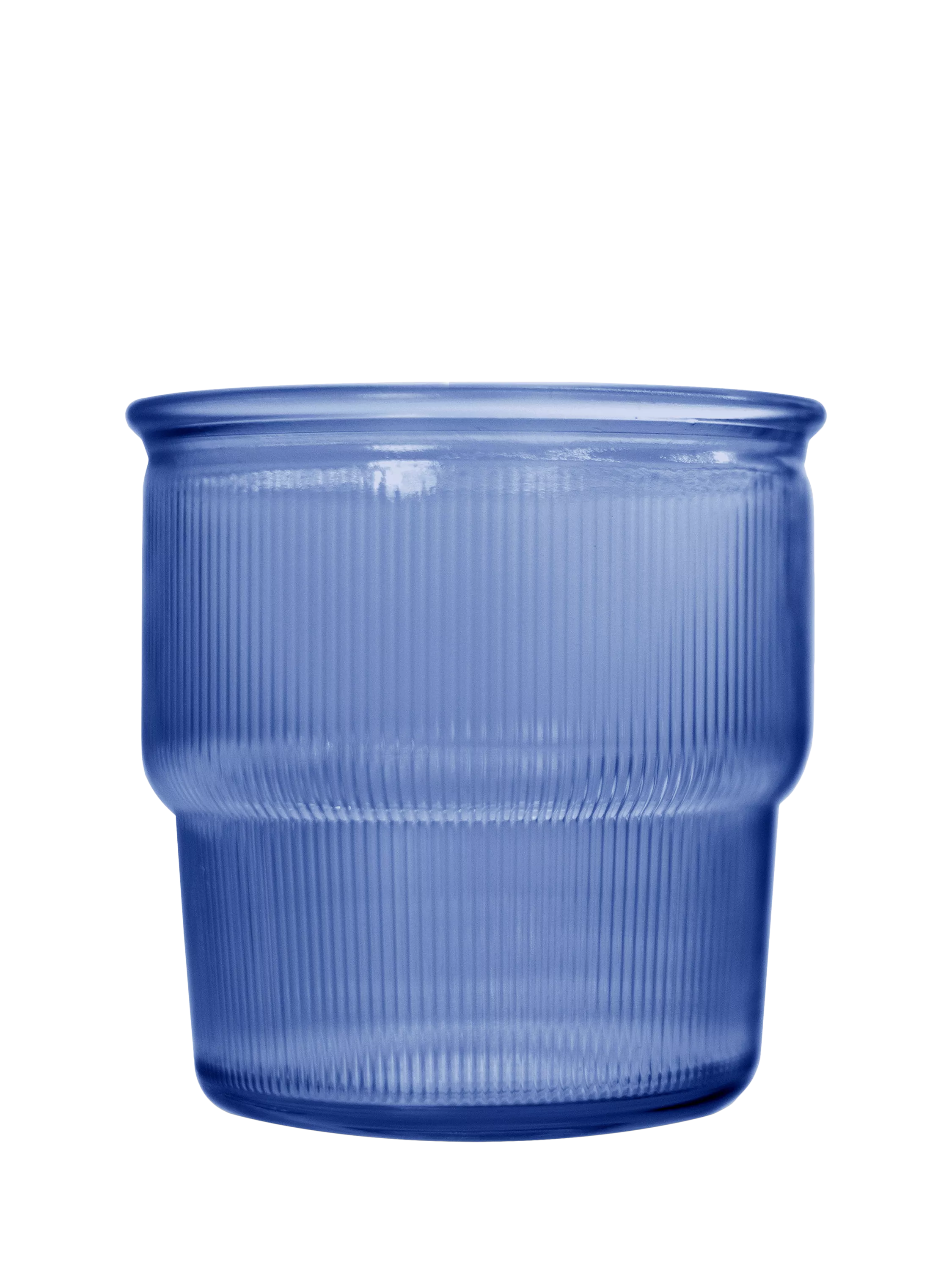 Vidrios San Miguel blue ribbed glass tumbler 300ml (British brand)