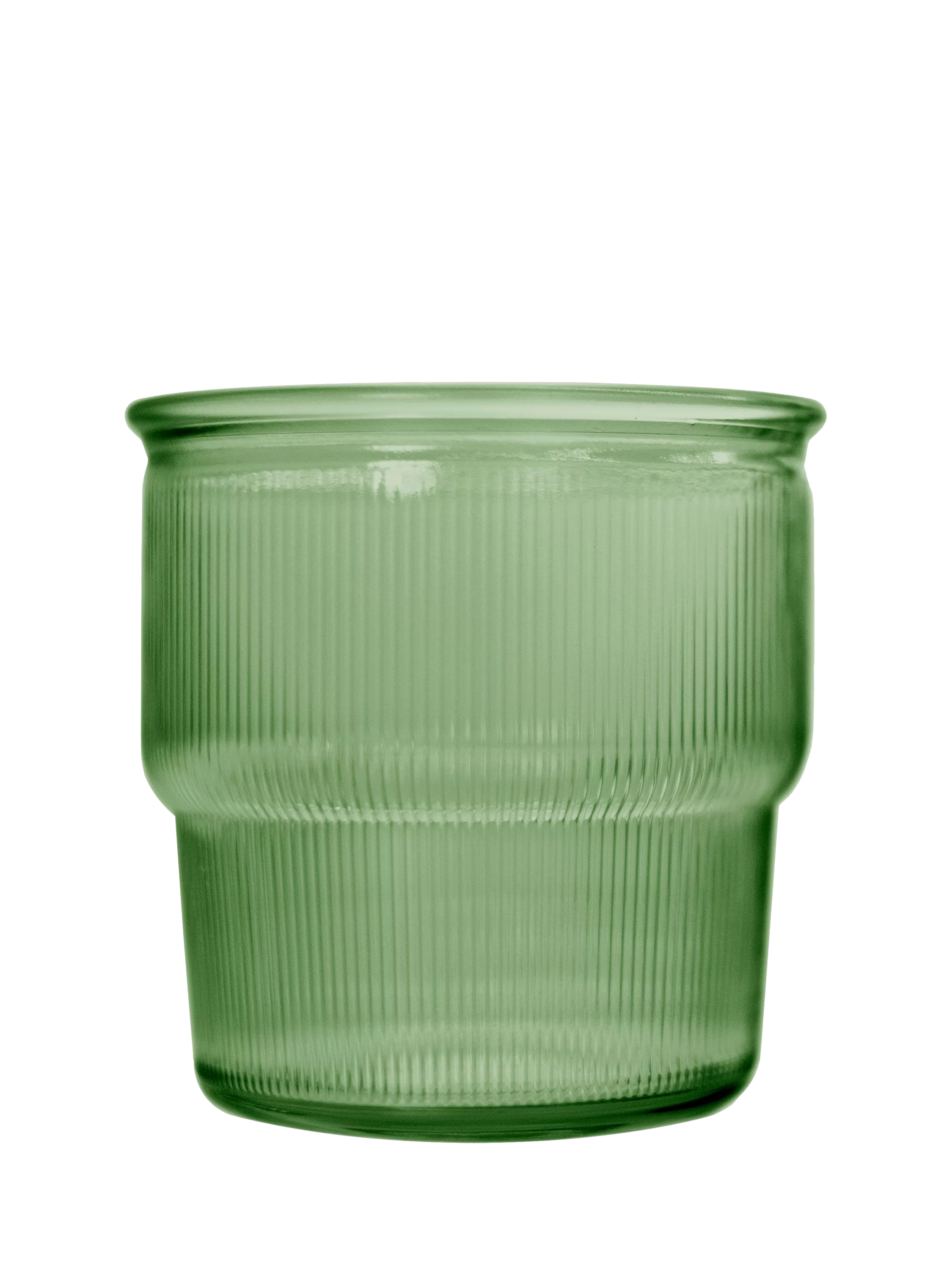 Vidrios San Miguel glass tumbler green ribbed 250ml, UK version