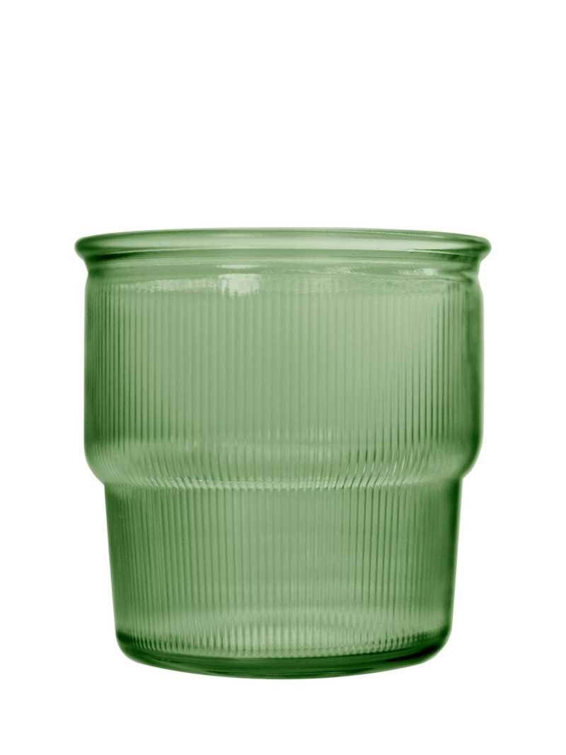 Vidrios San Miguel glass tumbler green ribbed 250ml, UK version