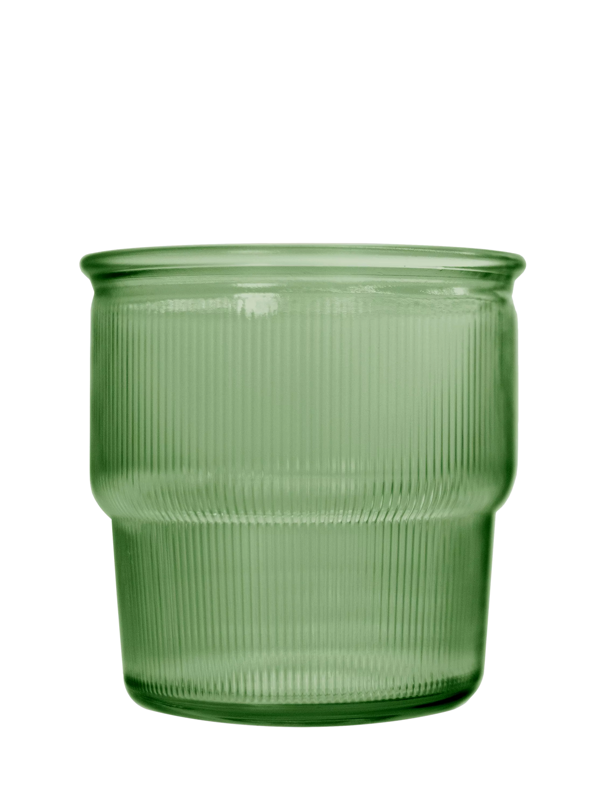 Vidrios San Miguel glass tumbler green ribbed 250ml, UK version
