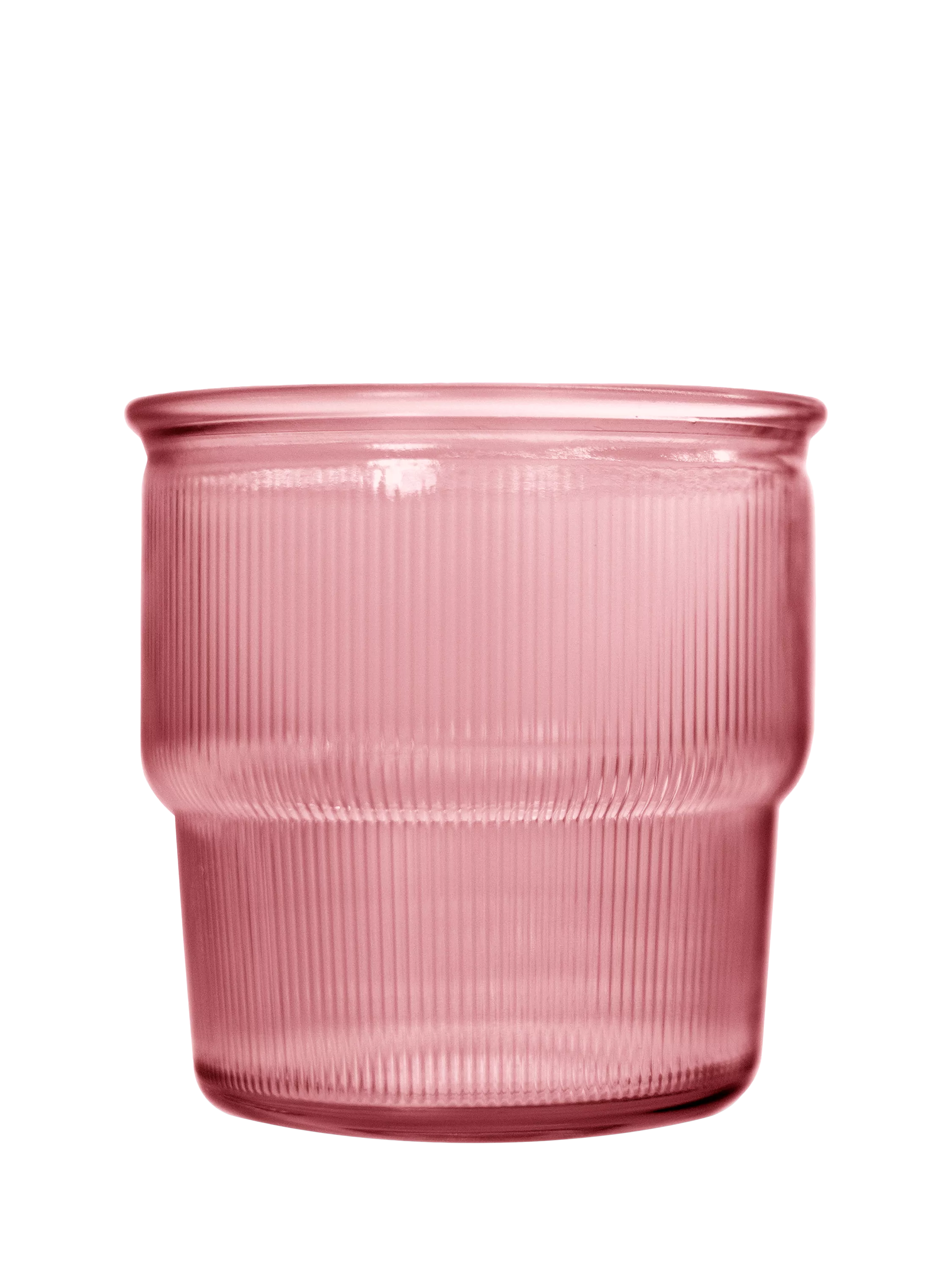 Vidrios San Miguel pink ribbed glass tumbler 300ml, imported from the UK