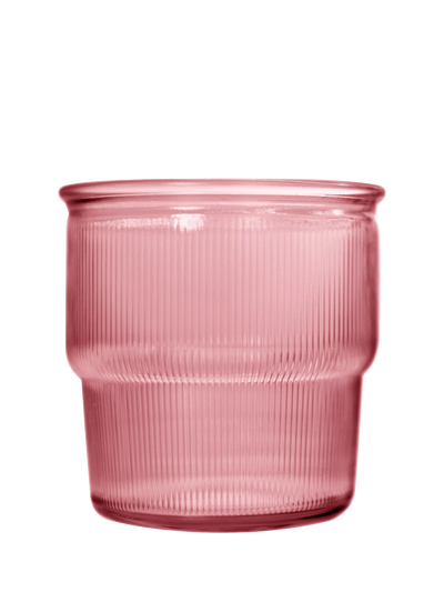 John Lewis Vidrios San Miguel Ribbed Glass Tumbler, 250ml, Pink- Buy online at McGrocer