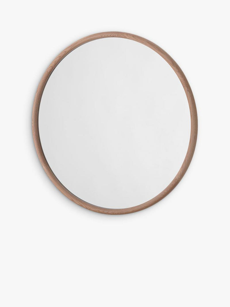 Yearn round wall mirror oak wood frame 60cm - British product