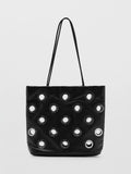 Mango Abra eyelet tote bag black, imported from the UK