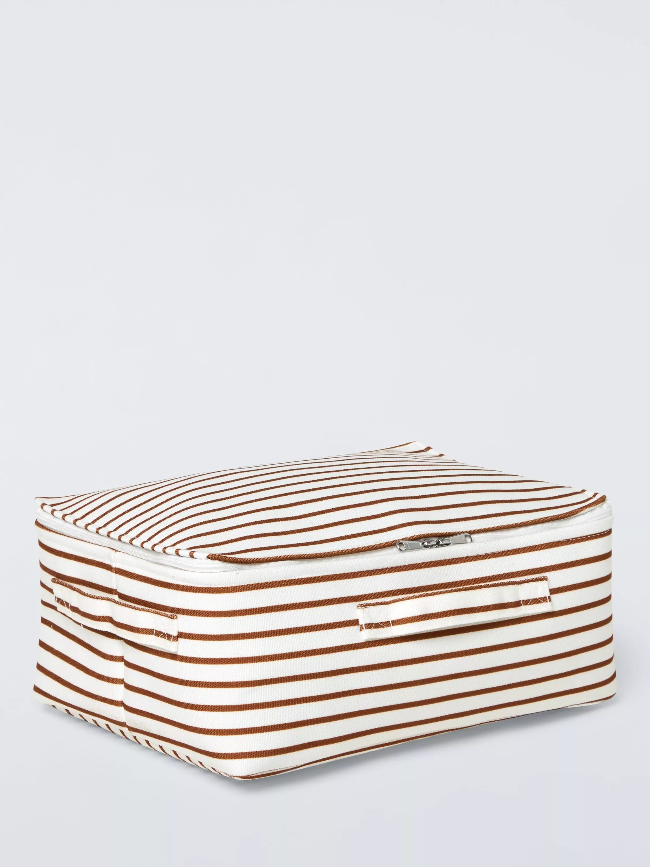 John Lewis soft polyester storage bag auburn stripe small, UK version